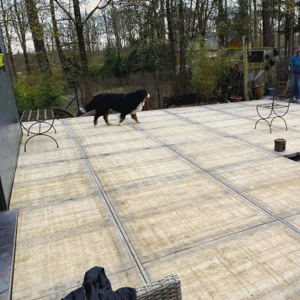 terrasse en panneaux leontine coffrage