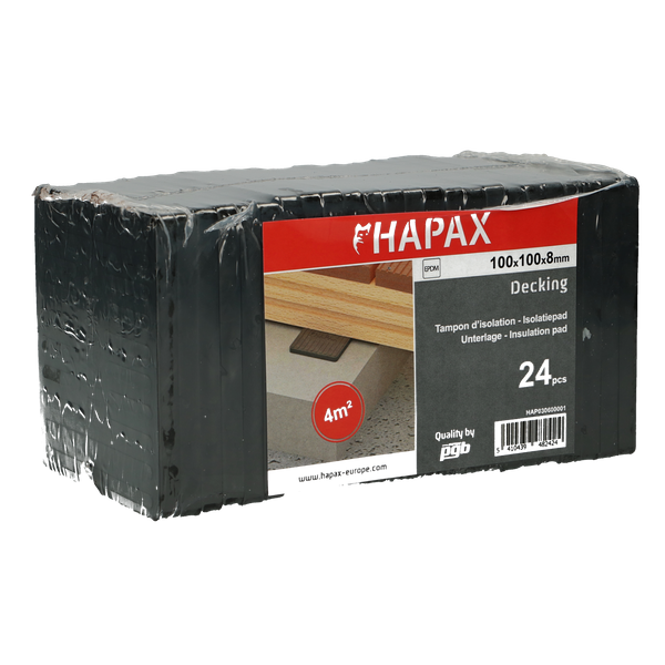 Tampon Caoutchouc 10cm X 10cm X 0,8cm (24pc)