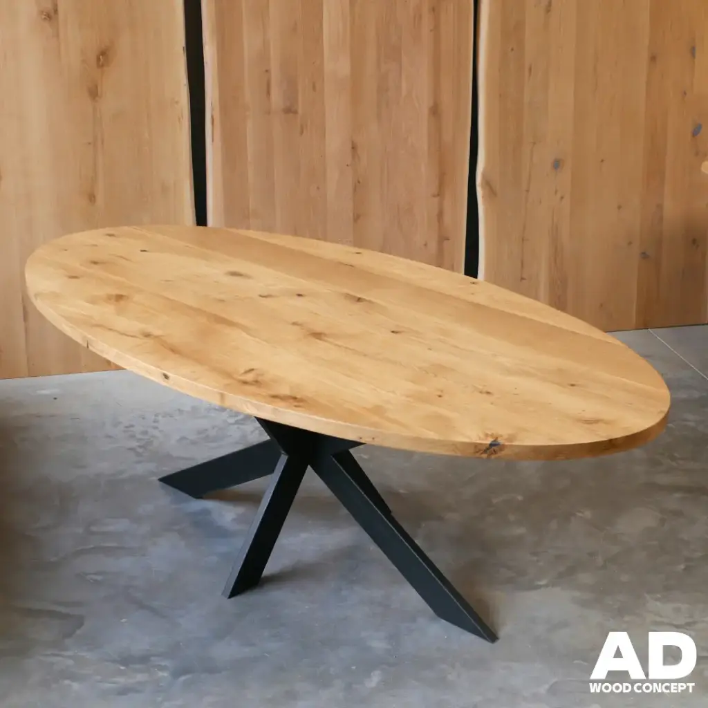 Table ovale en bois chêne massif