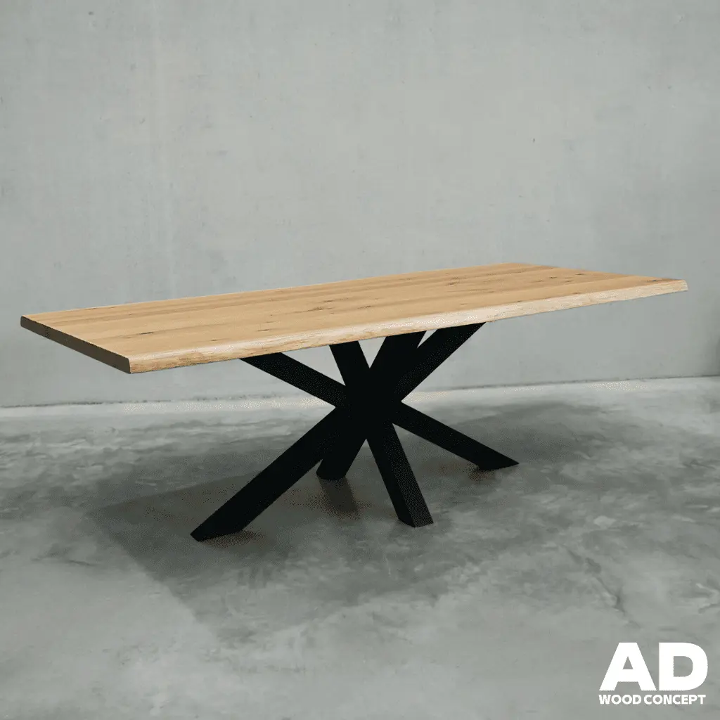 Table en bois chêne massif bords naturels ( live edge )
