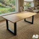 Table en bois chêne massif bords droits