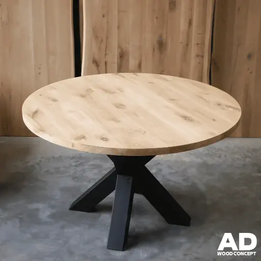 Table en bois ronde chêne massif